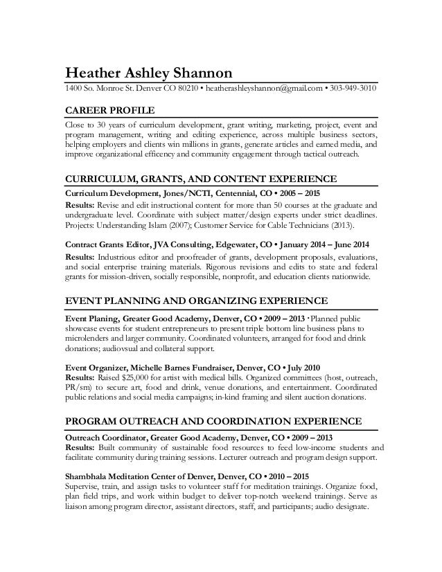 Heather Ashley Shannon Mission Resume
