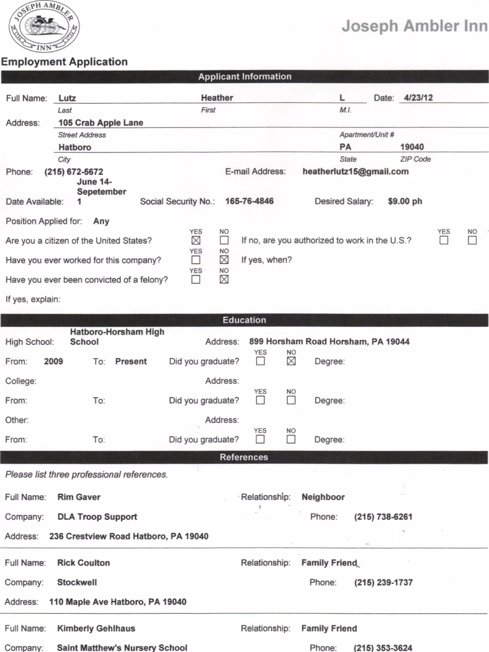 Heather lutz jai application | PDF