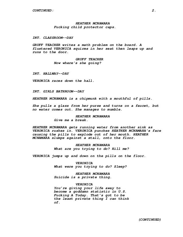 Heathers Script Heathers Script