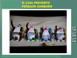 TOYOTA COURSE 752 – AIR CONDITIONING & CLIMATE CONTROL 44
R-134A PREVENTS
PENGUIN SUNBURN
PAGE 4-7
 