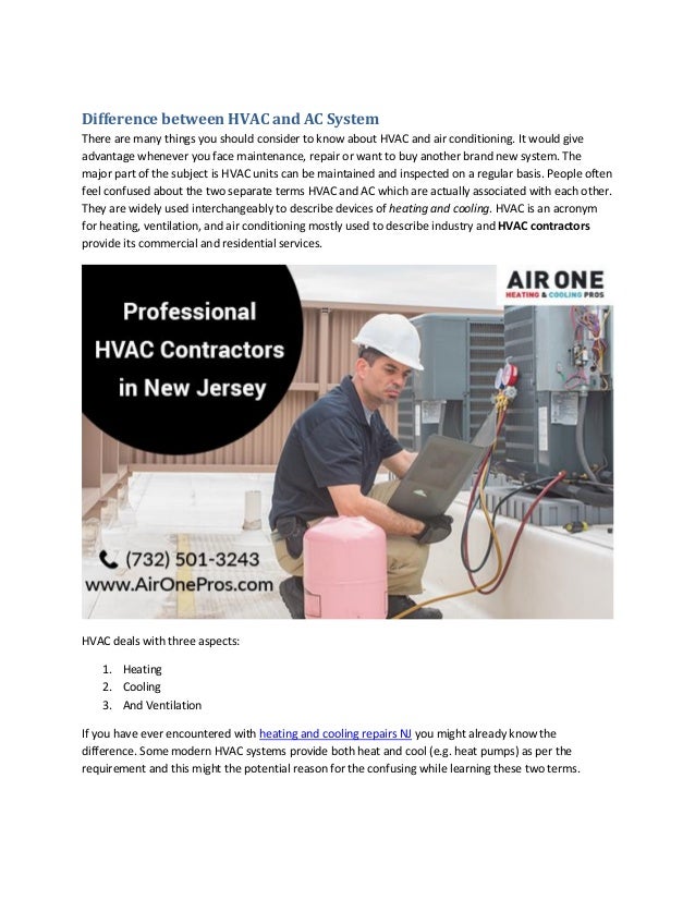 Difference between HVAC and AC System