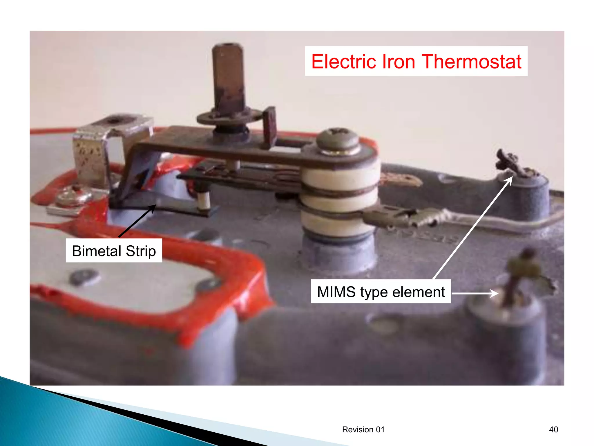 Electric Iron Thermostat




Bimetal Strip

                MIMS type element




                   Revision 01             40
 
