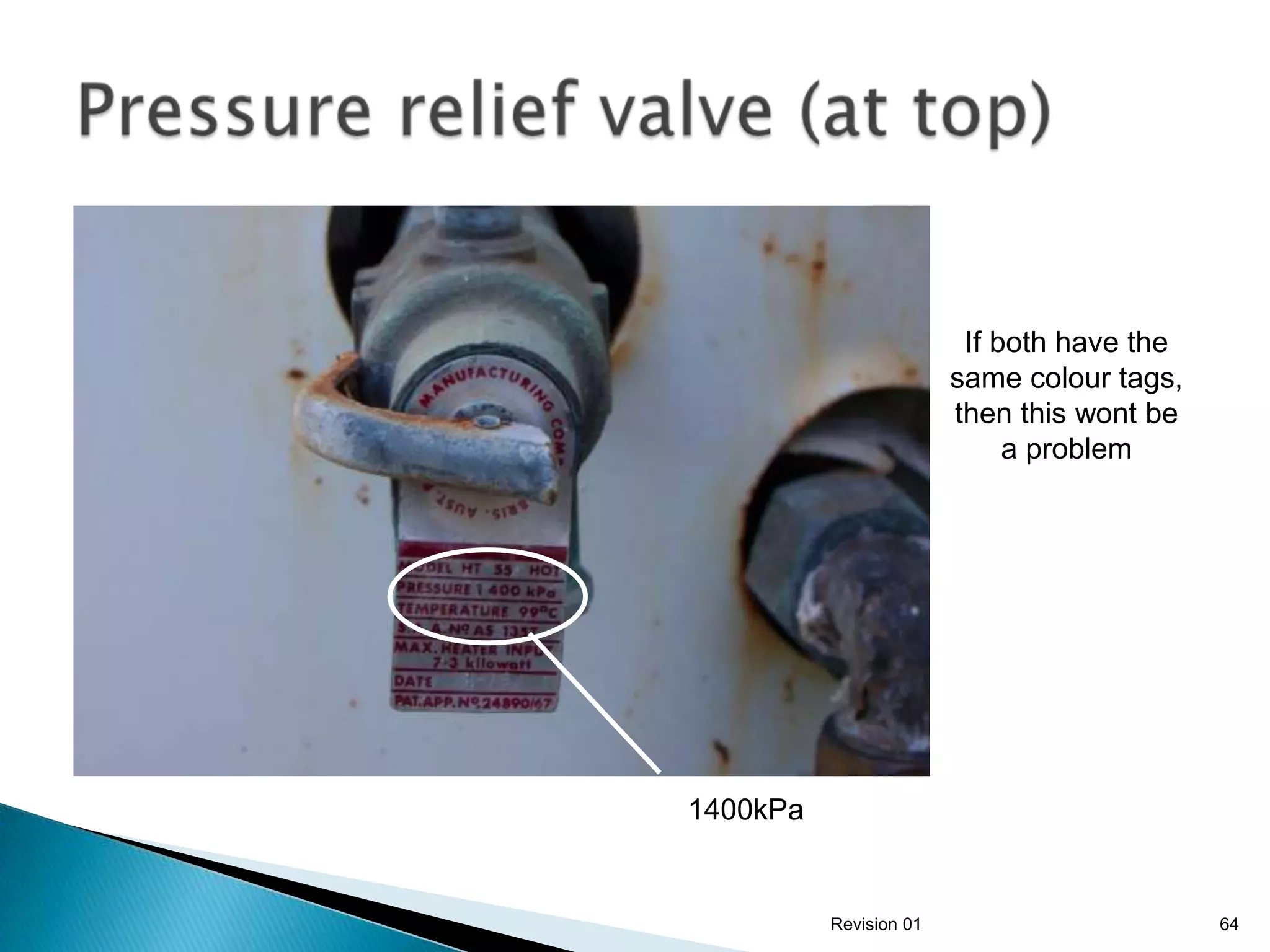 If both have the
                        same colour tags,
                        then this wont be
                             a problem




1400kPa


          Revision 01                       64
 