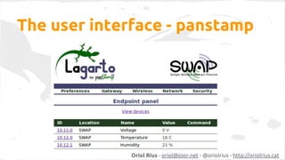 The user interface - panstamp 
Oriol Rius - oriol@joor.net - @oriolrius - http://oriolrius.cat 
 