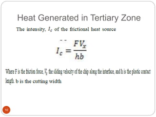 Heat Generated in Tertiary Zone
10
 