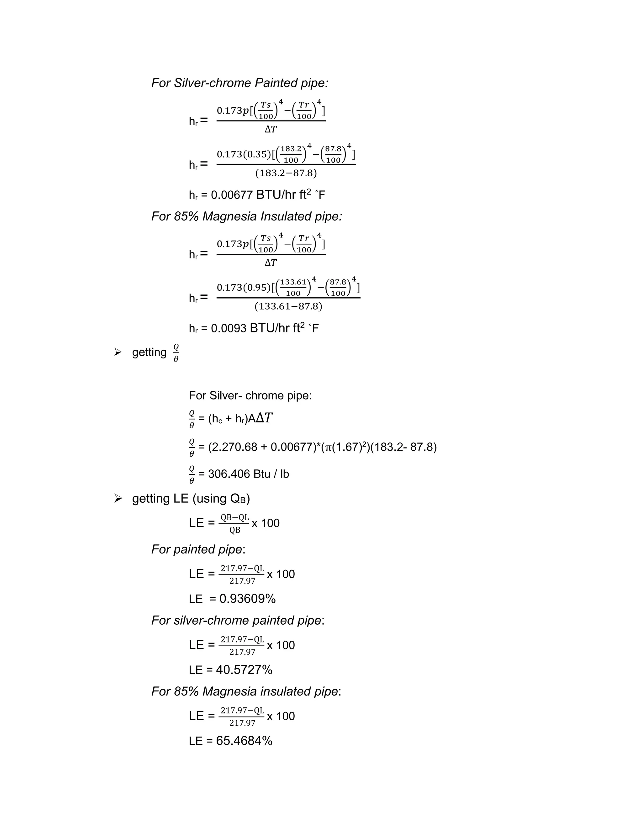 Heat loss in bare and lagged pipes | PDF
