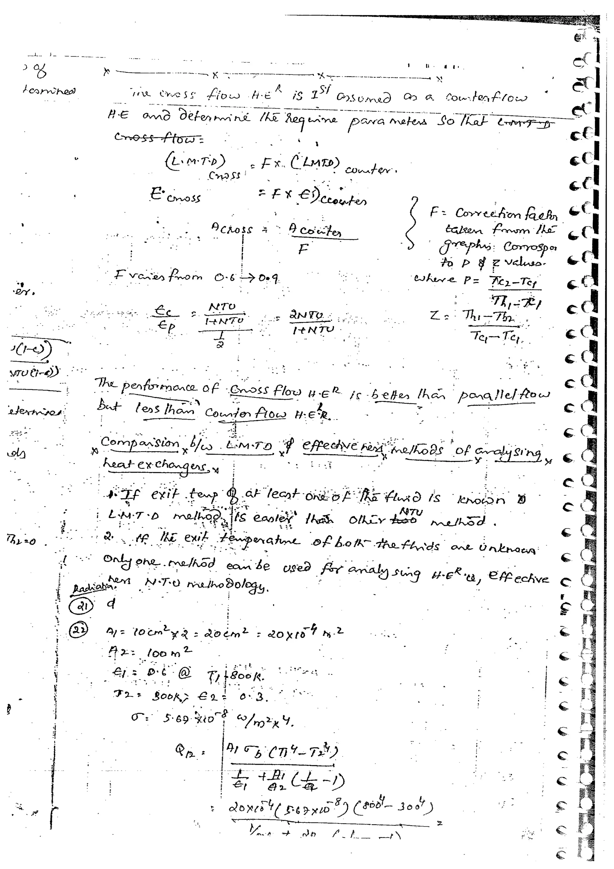 Heat & Mass Transfer 4 (HMT) Mechanical Engineering Handwritten classes Notes (Study Materials) for IES PSUs GATE