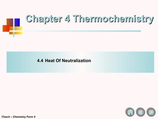 Chapter 4 Thermochemistry 4.4 Heat Of Neutralization ITeach – Chemistry Form 5 