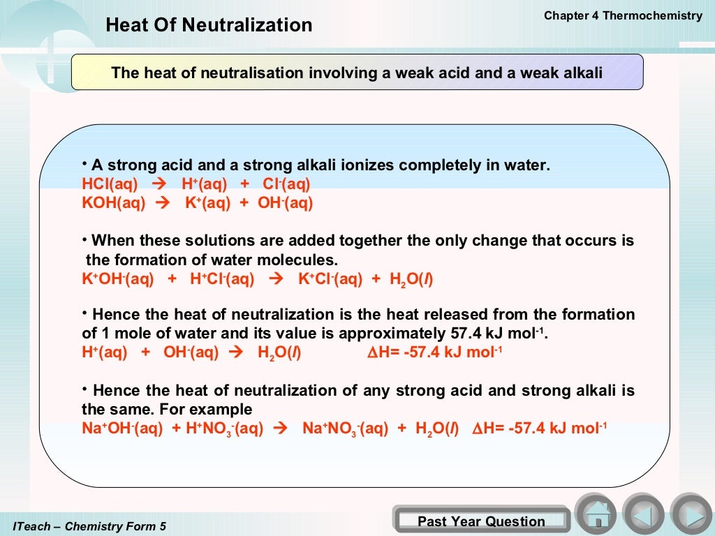 Heat of neutralization