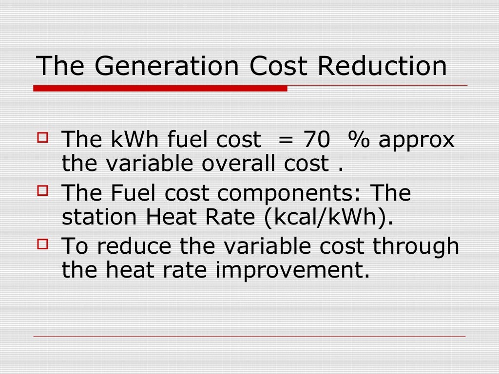 Heat rate power plant information