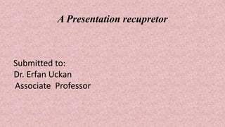 A Presentation recupretor
Submitted to:
Dr. Erfan Uckan
Associate Professor
 