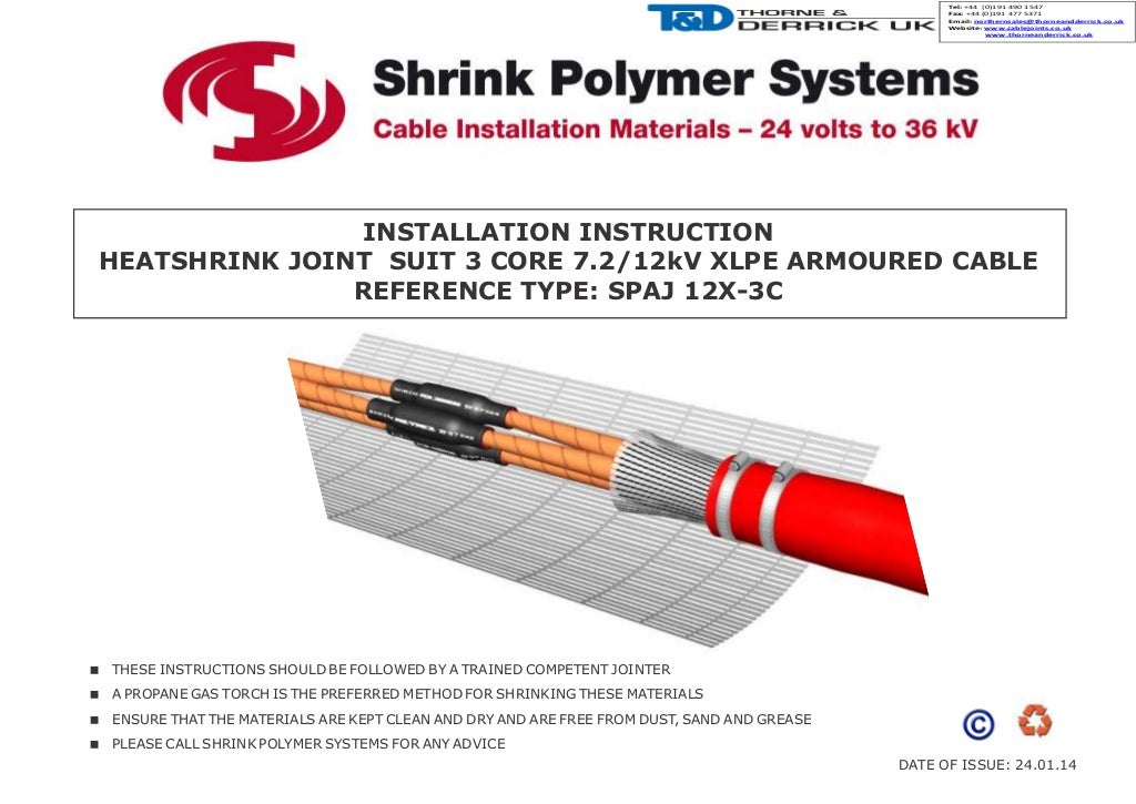Heat Shrink Cable Joints 11kV 3 Core XLPE SWA (HV Cable Joints) S…
