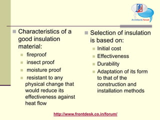 Heat & sound insulation | PPTX