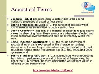 Heat & sound insulation | PPTX