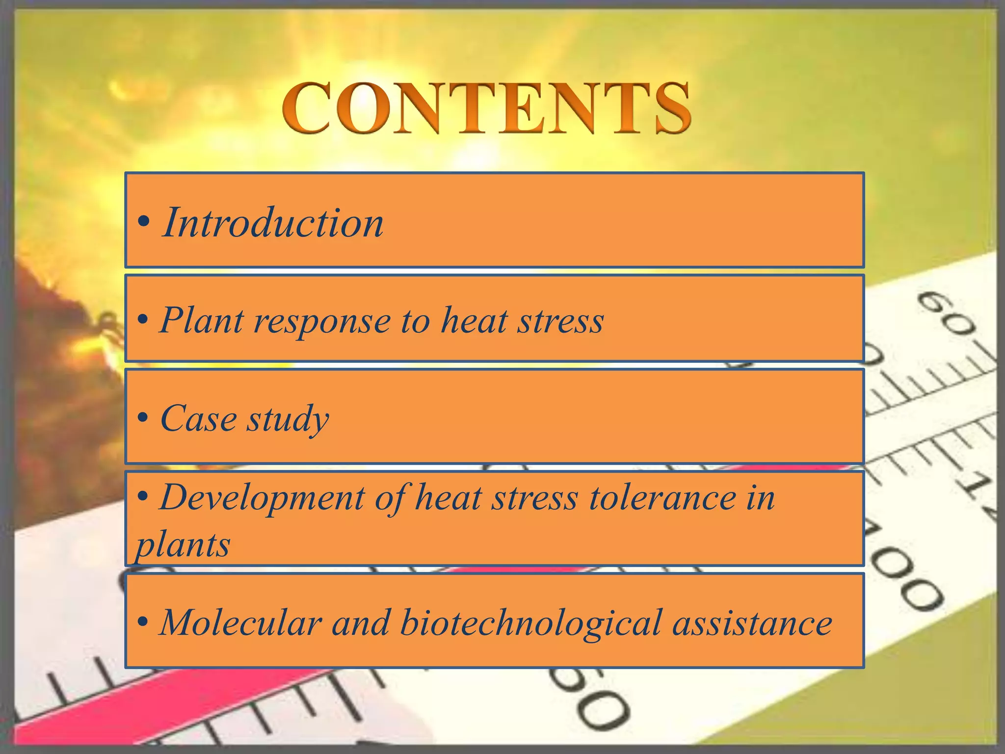 Mechanism of heat stress response in plants | PPTX