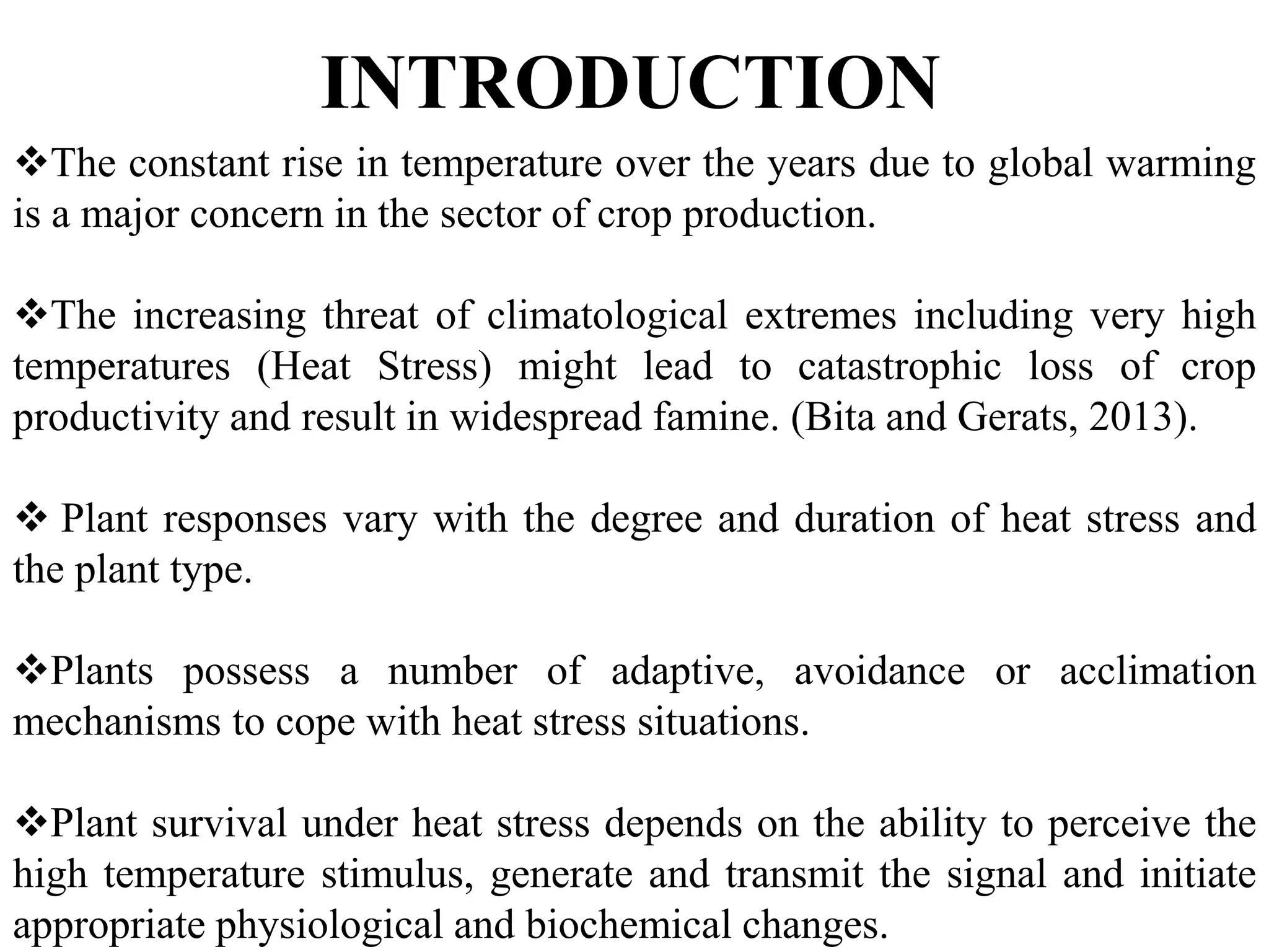 Mechanism of heat stress response in plants | PPTX