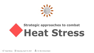 Strategic approaches to combat
Heat Stress
Dr. Md. Aminul Islam
Saturday, April 10, 2021
Heat Stress
 