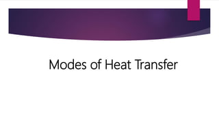 Modes of Heat Transfer
 