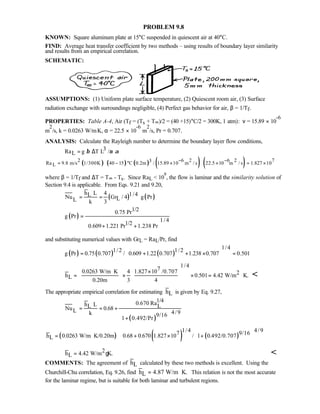Heat transfer 5th ed incropera solution manual