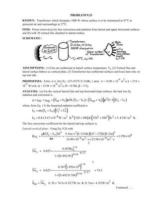 Heat transfer 5th ed incropera solution manual