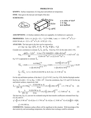 Heat transfer 5th ed incropera solution manual