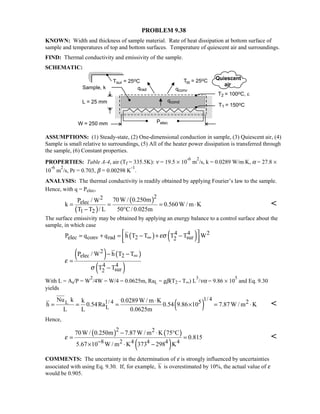 Heat transfer 5th ed incropera solution manual