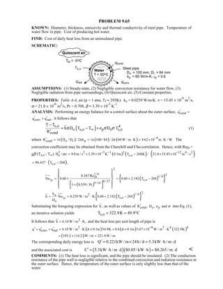 Heat transfer 5th ed incropera solution manual