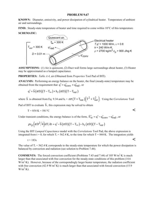 Heat transfer 5th ed incropera solution manual