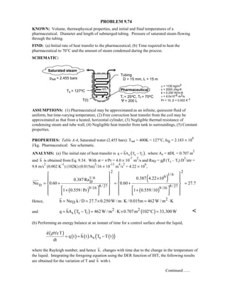 Heat transfer 5th ed incropera solution manual