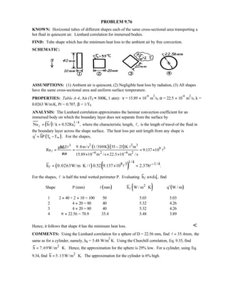 Heat transfer 5th ed incropera solution manual