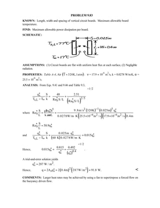 Heat transfer 5th ed incropera solution manual