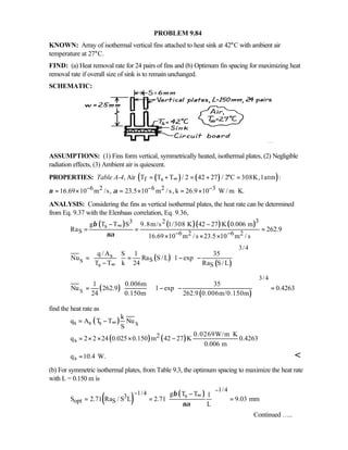 Heat transfer 5th ed incropera solution manual