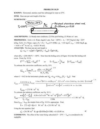 Heat transfer 5th ed incropera solution manual