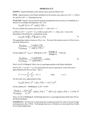 Heat transfer 5th ed incropera solution manual
