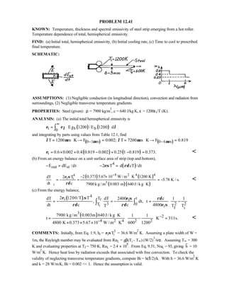Heat transfer 5th ed incropera solution manual