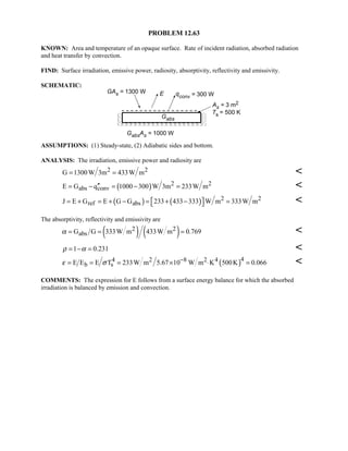Heat transfer 5th ed incropera solution manual