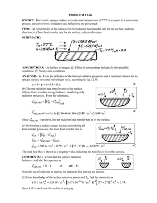 Heat transfer 5th ed incropera solution manual