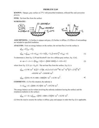 Heat transfer 5th ed incropera solution manual
