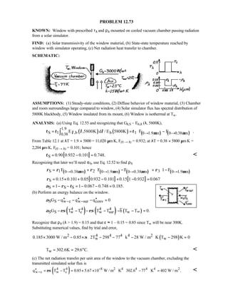 Heat transfer 5th ed incropera solution manual