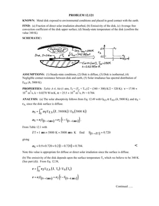 Heat transfer 5th ed incropera solution manual
