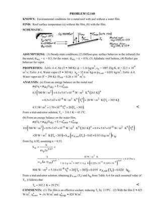 Heat transfer 5th ed incropera solution manual