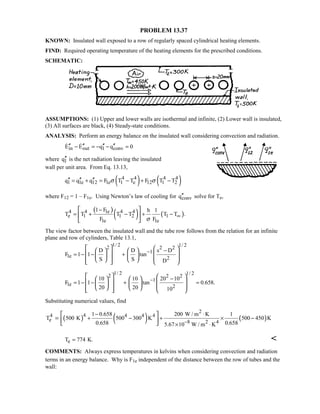Heat transfer 5th ed incropera solution manual
