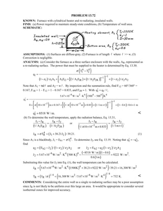 Heat transfer 5th ed incropera solution manual