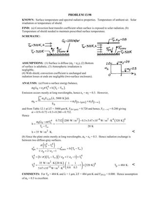 Heat transfer 5th ed incropera solution manual