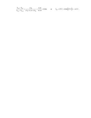 ,i s,i i
,i ,o i o
T T 1 h 0.10
0.846,
T T 1 h L k 1 h 0.118
∞
∞ ∞
−
= = =
− + +
or ( )s,iT 25 C 0.846 35 C 4.6 C= − = −
  
.
 