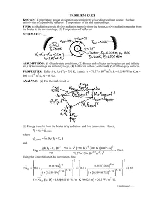 Heat transfer 5th ed incropera solution manual