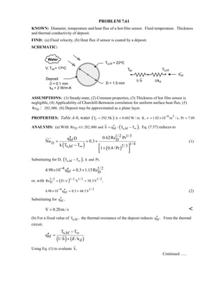 Heat transfer 5th ed incropera solution manual