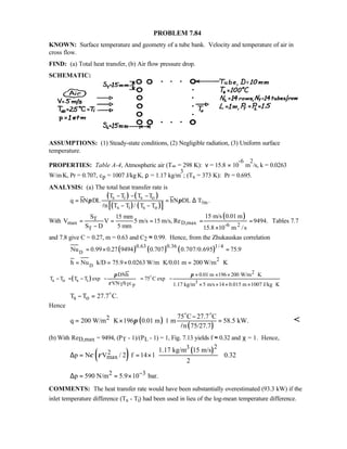 Heat transfer 5th ed incropera solution manual