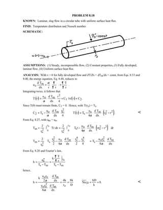 Heat transfer 5th ed incropera solution manual