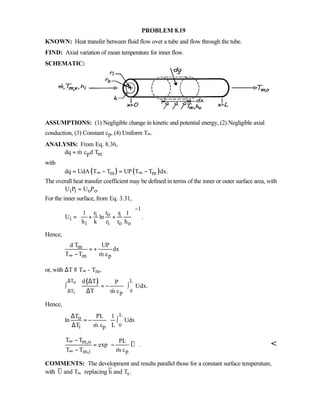 Heat transfer 5th ed incropera solution manual